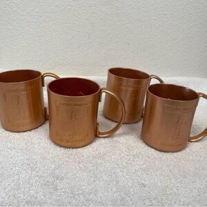 Stolichnaya Premium Vodka Stoli Rose Gold Moscow Mule Drink Cups Set of 4 Rustic